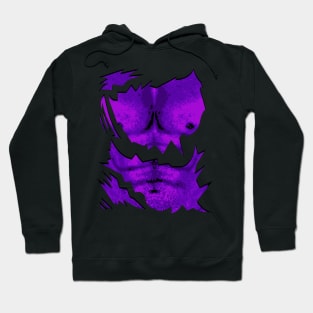 Purple Abs. Funny Bodybuilding Ripped Muscle Man Hoodie